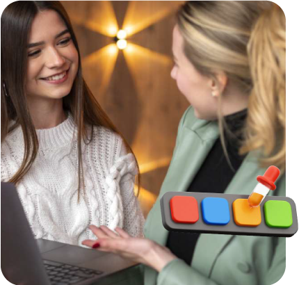 Imagen de dos mujeres hablando